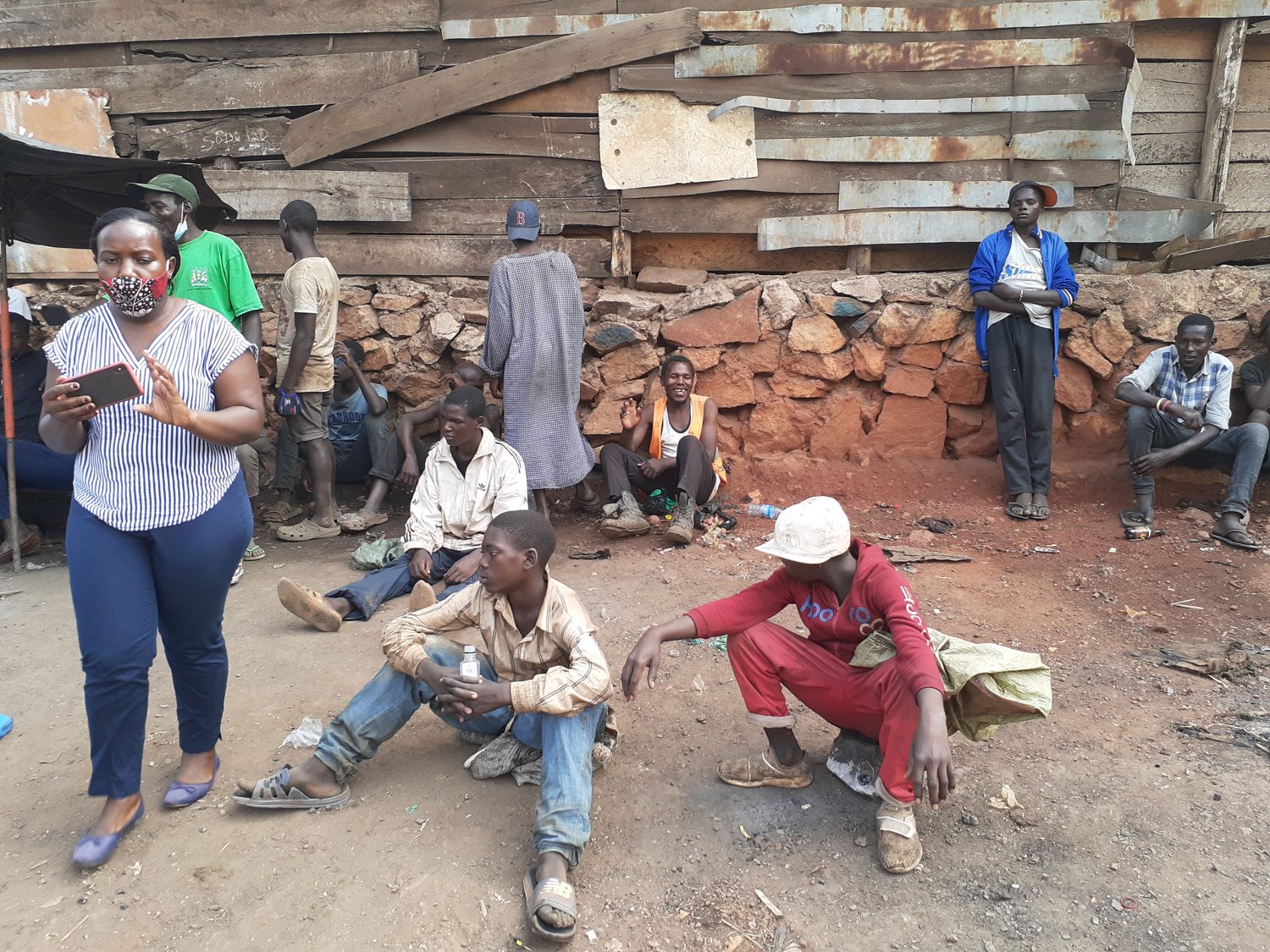 A Kampala street corner where children sleep rough